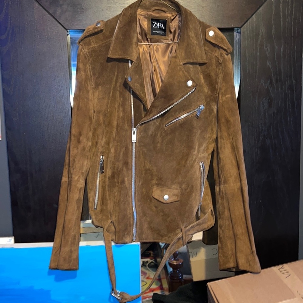 Zara suede motorcycle jacket